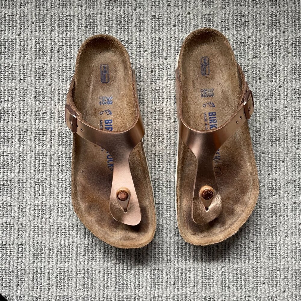 Women's Birkenstock, Gizeh style, Copper color, EU size 38, US size 7.5